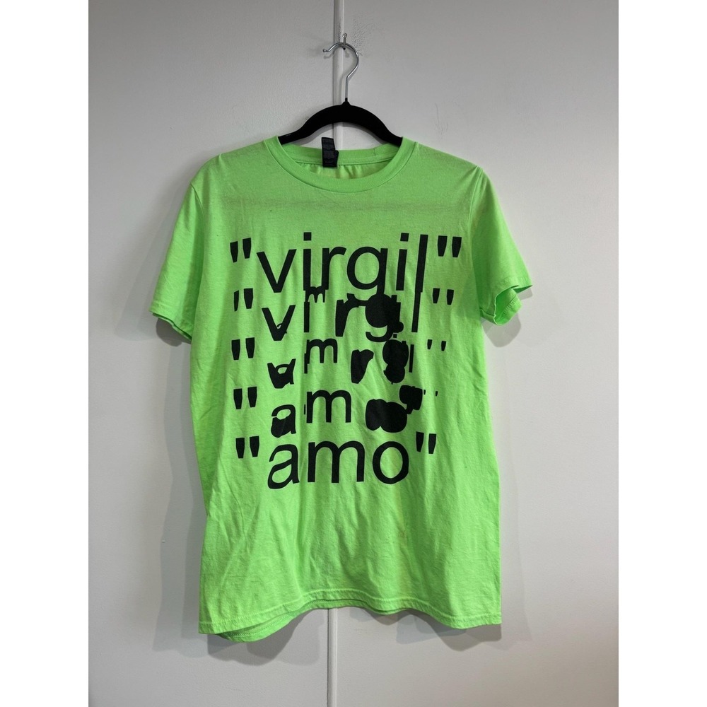 Virgil Abloh Figures Of Speech Shirt Mens Medium Green Anvil Graphic Tee T-Shirt